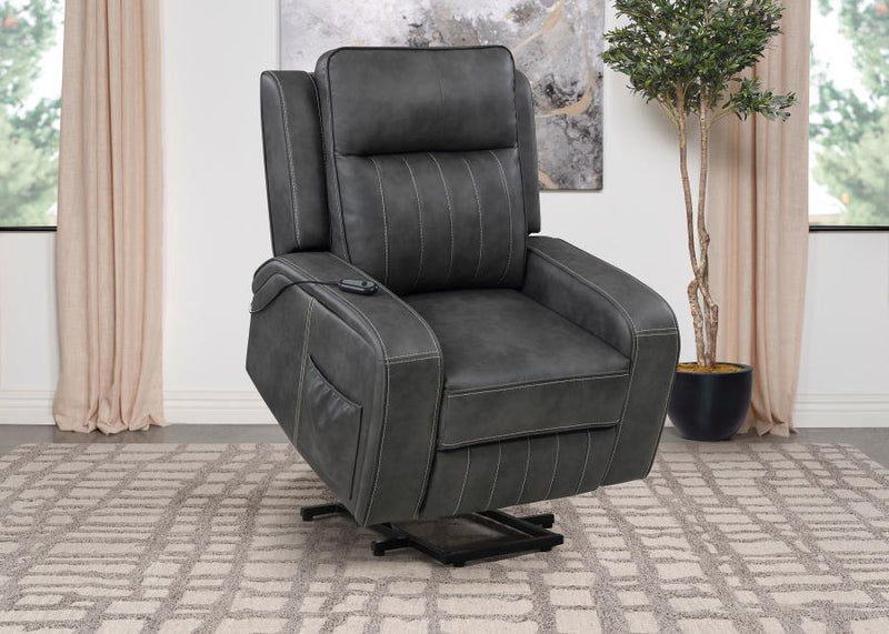 Raelynn - Upholstered Track Arm Recliner – Reclining Chairs by Coaster Fine Furniture at Furniture Wholesale Plus , Nashville furniture store