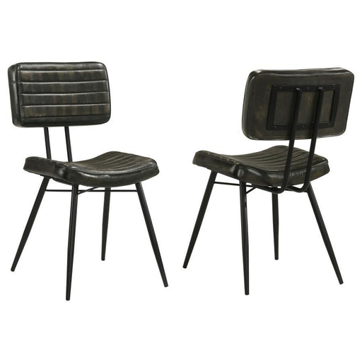 Misty - Leather Upholstered Dining Chair (Set of 2) - Espresso - Premium Chair Sets from CoasterEssence - Just $499! Shop now at Furniture Wholesale Plus  We are the best furniture store in Nashville, Hendersonville, Goodlettsville, Madison, Antioch, Mount Juliet, Lebanon, Gallatin, Springfield, Murfreesboro, Franklin, Brentwood