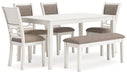 Erinberg - Dining Room Table Set (Set of 6) - Antique White – 6 Piece Dining Room Sets by Signature Design by Ashley® at Furniture Wholesale Plus , Nashville furniture store