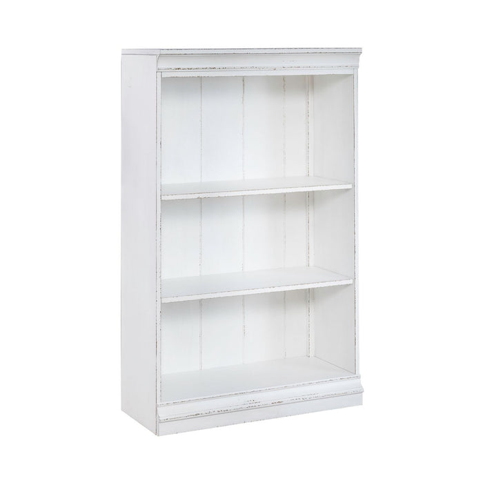 Magnolia Manor - 48" Bookcase - Antique White – Standard Bookcases by Liberty Furniture at Furniture Wholesale Plus , Nashville furniture store
