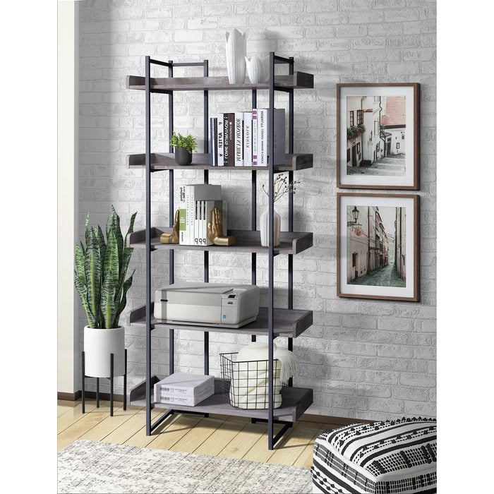 Preston - Bookshelf - Gray – Standard Bookcases by Elements International at Furniture Wholesale Plus , Nashville furniture store