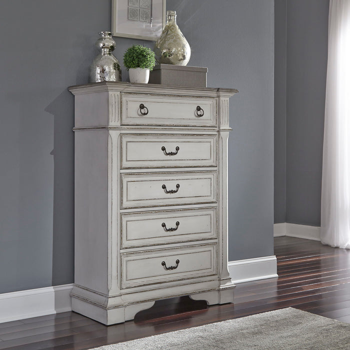 Abbey Park - 5 Drawer Chest - Antique White – Accent Chests by Liberty Furniture at Furniture Wholesale Plus , Nashville furniture store