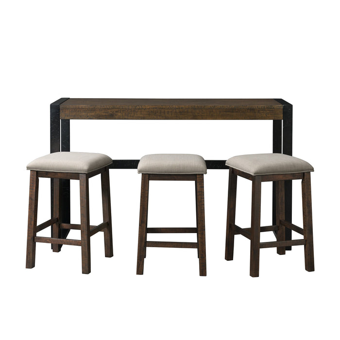 Caesar - Multipurpose Bar Table Set - Dark Brown – 4 Piece Dining Room Sets by Elements International at Furniture Wholesale Plus , Nashville furniture store