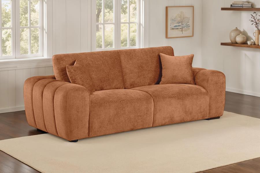 Burnett - Chenille Upholstered Wide Arm Sofa – Stationary Sofas by Coaster Fine Furniture at Furniture Wholesale Plus , Nashville furniture store