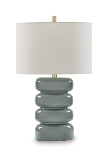 Clayard - Ceramic Table Lamp - Gray Blue – Table Lamps by Signature Design by Ashley® at Furniture Wholesale Plus , Nashville furniture store