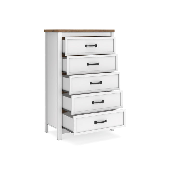 Kerisden - Five Drawer Chest - White / Brown – Accent Chests by Signature Design by Ashley® at Furniture Wholesale Plus , Nashville furniture store