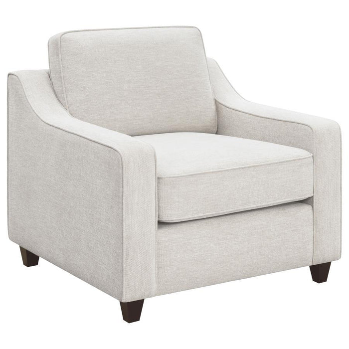 Christine - Upholstered Sloped Arm Accent Chair - Beige - Premium Accent Chairs from CoasterElevations - Just $659! Shop now at Furniture Wholesale Plus  We are the best furniture store in Nashville, Hendersonville, Goodlettsville, Madison, Antioch, Mount Juliet, Lebanon, Gallatin, Springfield, Murfreesboro, Franklin, Brentwood