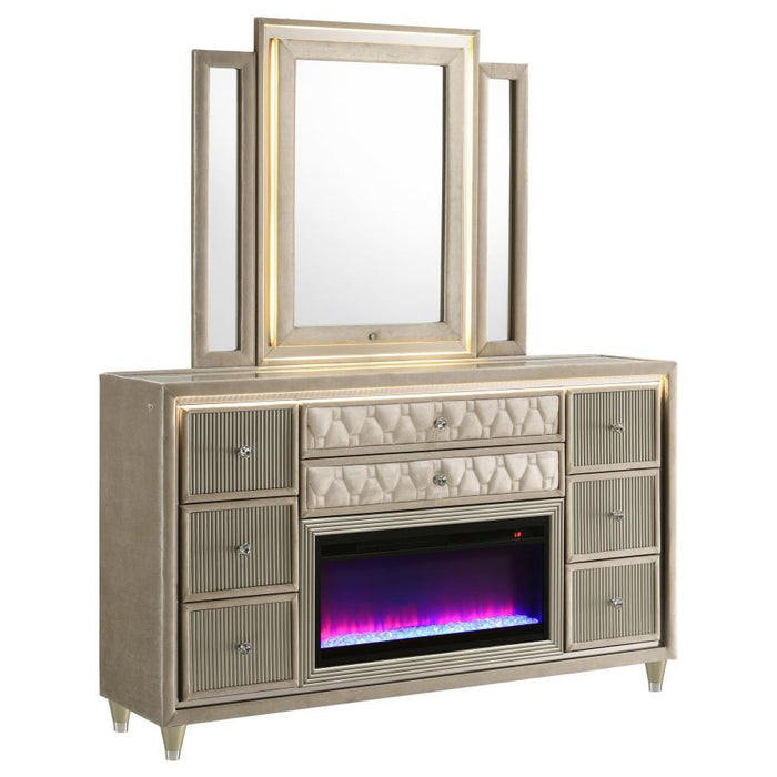 Lorient - 8-Drawer LED Bedroom Flame Box Dresser – Dressers by Coaster Fine Furniture at Furniture Wholesale Plus , Nashville furniture store