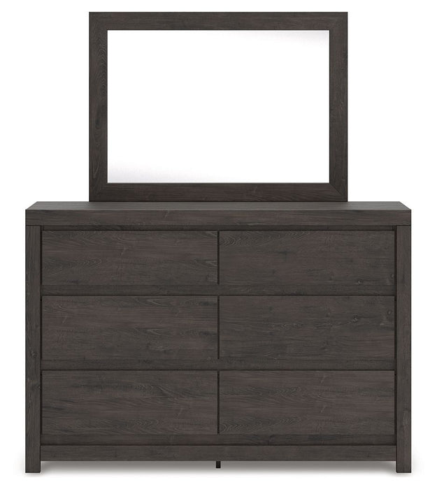 Fraluna - 3 Pc. - Queen Panel Storage Bed, Dresser And Mirror - Charcoal – 3 Piece Bedroom Sets by Signature Design by Ashley® at Furniture Wholesale Plus , Nashville furniture store