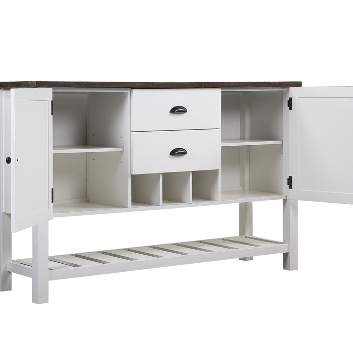 Mountain Retreat - Server - Dark Mocha & Antique White - Premium Servers from Emerald Home - Just $1369! Shop now at Furniture Wholesale Plus  We are the best furniture store in Nashville, Hendersonville, Goodlettsville, Madison, Antioch, Mount Juliet, Lebanon, Gallatin, Springfield, Murfreesboro, Franklin, Brentwood