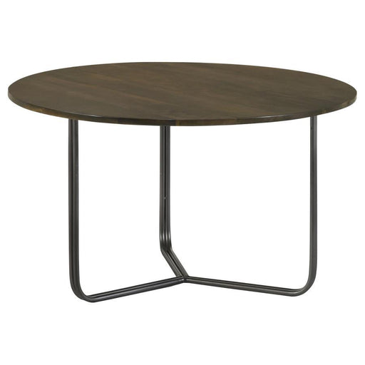 Yaritza - Round Mango Wood Coffee Table - Natural And Gunmetal – Coffee Tables by CoasterEssence at Furniture Wholesale Plus , Nashville furniture store