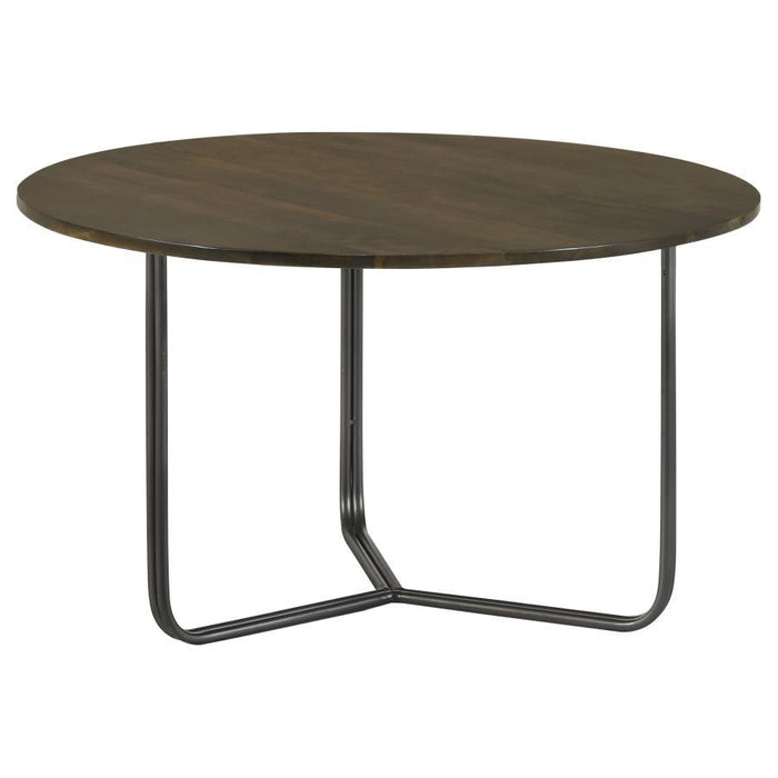 Yaritza - Round Mango Wood Coffee Table - Natural And Gunmetal – Coffee Tables by CoasterEssence at Furniture Wholesale Plus , Nashville furniture store
