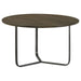 Yaritza - Round Mango Wood Coffee Table - Natural And Gunmetal – Coffee Tables by CoasterEssence at Furniture Wholesale Plus , Nashville furniture store