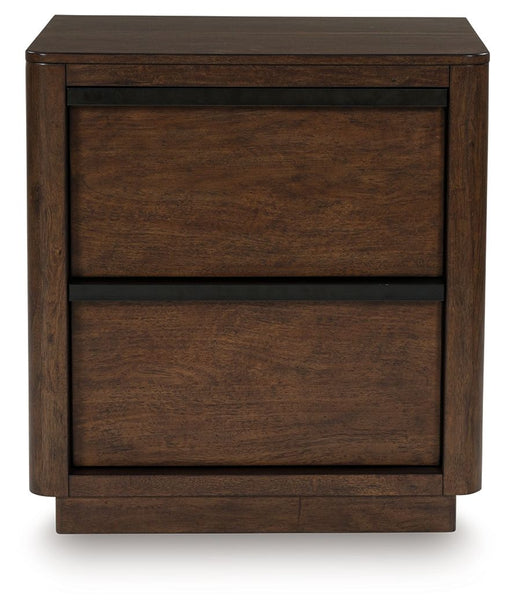 Dilenno - Two Drawer Night Stand - Dark Brown – Accent Nightstands by Signature Design by Ashley® at Furniture Wholesale Plus , Nashville furniture store