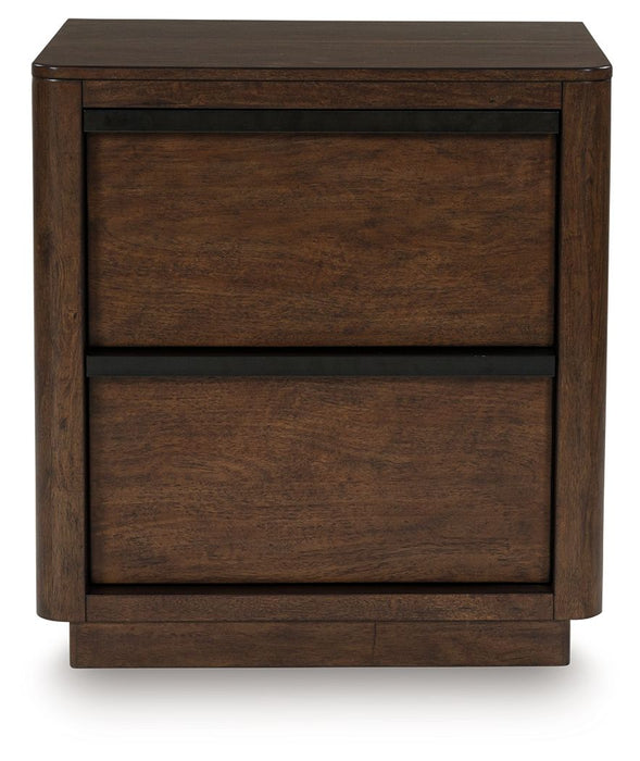 Dilenno - Two Drawer Night Stand - Dark Brown – Accent Nightstands by Signature Design by Ashley® at Furniture Wholesale Plus , Nashville furniture store
