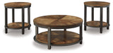 Roybeck - Occasional Table Set (Set of 3) - Light Brown / Bronze – Table Sets by Signature Design by Ashley® at Furniture Wholesale Plus , Nashville furniture store