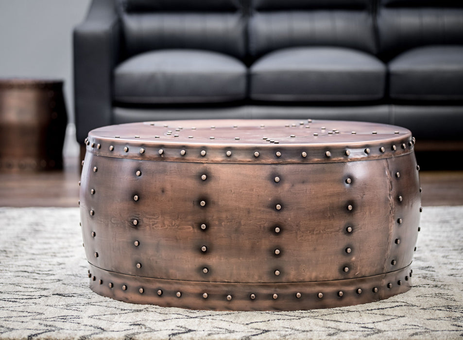 Cooper - Round Cocktail Table - Light Brown – Cocktail Tables by Steve Silver Furniture at Furniture Wholesale Plus , Nashville furniture store