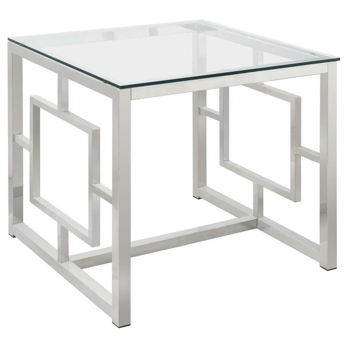 Merced - Glass Top Metal Table – End Tables by CoasterEssence at Furniture Wholesale Plus , Nashville furniture store