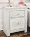 Paxberry - Two Drawer Night Stand - Whitewash – Nightstands by Signature Design by Ashley® at Furniture Wholesale Plus , Nashville furniture store