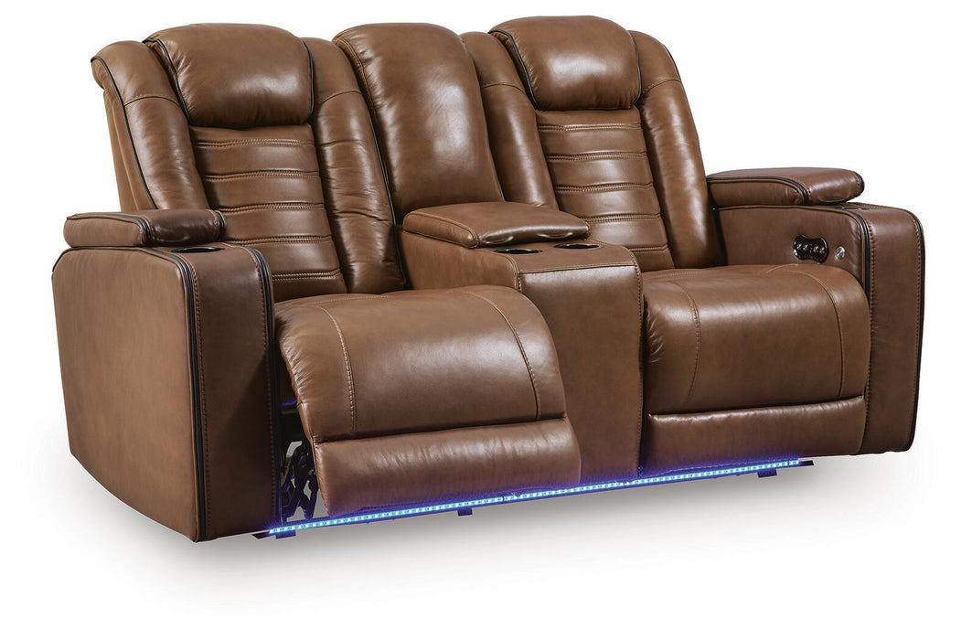 Gruaro - Power Reclining Loveseat With Console / Adjustable Headrest - Amber – Reclining Loveseats by Signature Design by Ashley® at Furniture Wholesale Plus , Nashville furniture store