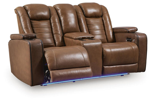 Gruaro - Power Reclining Loveseat With Console / Adjustable Headrest - Amber – Reclining Loveseats by Signature Design by Ashley® at Furniture Wholesale Plus , Nashville furniture store