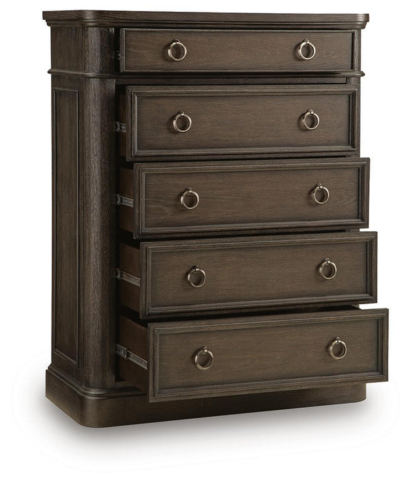 Wickenger - Five Drawer Chest - Dark Brown – Accent Chests by Signature Design by Ashley® at Furniture Wholesale Plus , Nashville furniture store