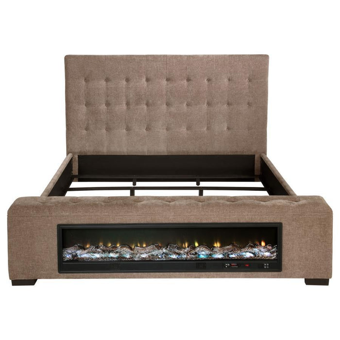 Senna - Upholstered Audio Flame Visualizer Bed – Upholstered Beds by Coaster Fine Furniture at Furniture Wholesale Plus , Nashville furniture store