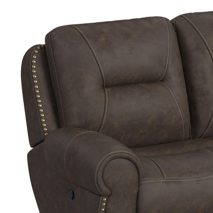 Topeka - Sofa - Rocky Brown – Reclining Sofas by Elements International at Furniture Wholesale Plus , Nashville furniture store