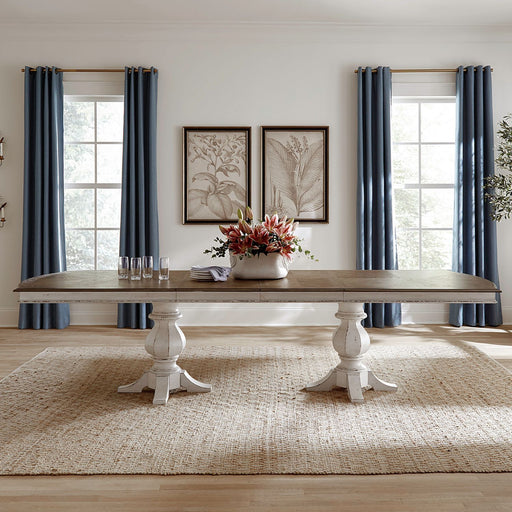 Magnolia Manor - Double Pedestal Table - Antique White – Dining Tables by Liberty Furniture at Furniture Wholesale Plus , Nashville furniture store