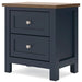 Landocken - Two Drawer Night Stand - Brown / Blue – Accent Nightstands by Signature Design by Ashley® at Furniture Wholesale Plus , Nashville furniture store