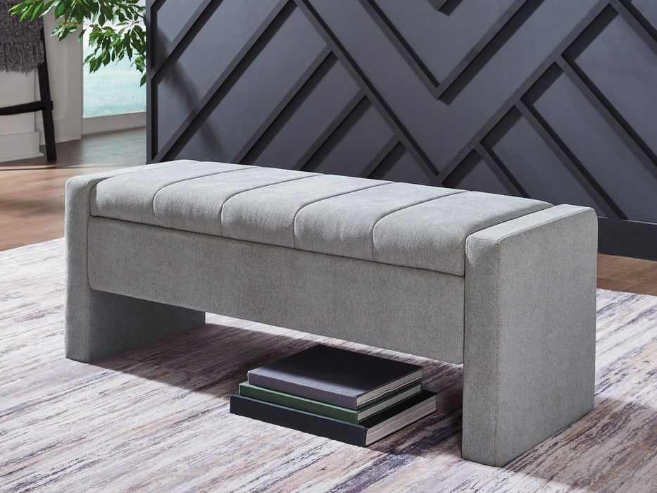 Akselman - Storage Bench - Gray – Storage Benches by Signature Design by Ashley® at Furniture Wholesale Plus , Nashville furniture store