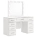 Felicity - 9-Drawer Vanity Table With Lighted Mirror - Glossy White - Premium Vanity Sets from CoasterElevations - Just $1069! Shop now at Furniture Wholesale Plus  We are the best furniture store in Nashville, Hendersonville, Goodlettsville, Madison, Antioch, Mount Juliet, Lebanon, Gallatin, Springfield, Murfreesboro, Franklin, Brentwood