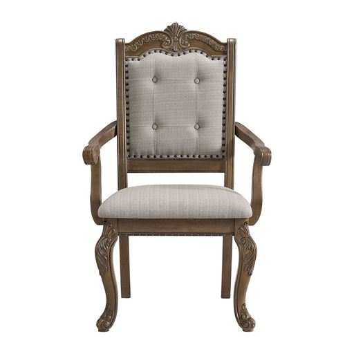 Madison Park - Dining Arm Chair (Set of 2) - Walnut / Beige – Chair Sets by Elements International at Furniture Wholesale Plus , Nashville furniture store