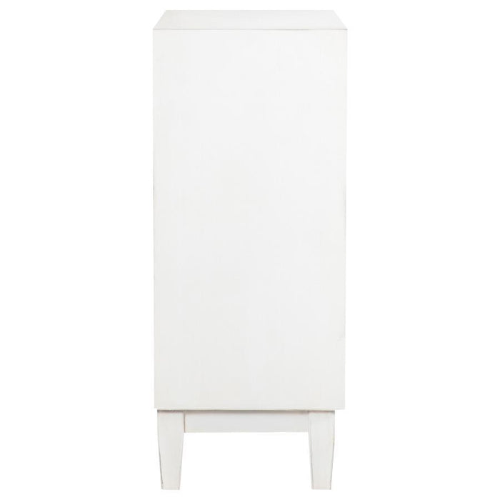 Gambon - 2 Door Wood Honeycomb Pattern Accent Cabinet - White – Accent Cabinets by CoasterElevations at Furniture Wholesale Plus , Nashville furniture store