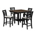 Brooks - 5 Piece Counter Set With Table And 4 Upholstered Seat & Wood Back Chairs - Medium Brown & Black – 5 Piece Dining Room Sets by Elements International at Furniture Wholesale Plus , Nashville furniture store