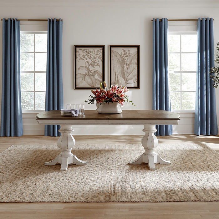 Magnolia Manor - Double Pedestal Table - Antique White – Dining Tables by Liberty Furniture at Furniture Wholesale Plus , Nashville furniture store
