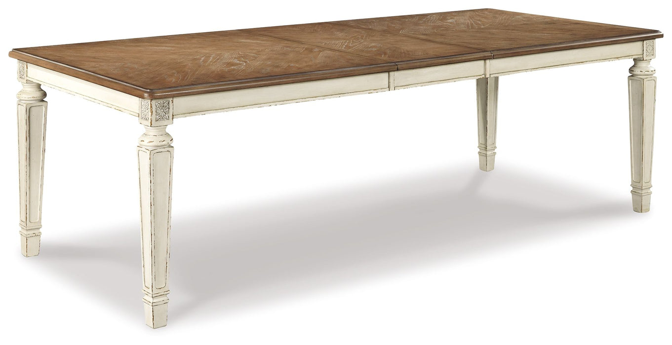 Realyn - Rectangular Dining Room Extension Table - Chipped White – Dining Tables with Extensions by Signature Design by Ashley® at Furniture Wholesale Plus , Nashville furniture store