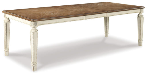 Realyn - Rectangular Dining Room Extension Table - Chipped White – Dining Tables with Extensions by Signature Design by Ashley® at Furniture Wholesale Plus , Nashville furniture store
