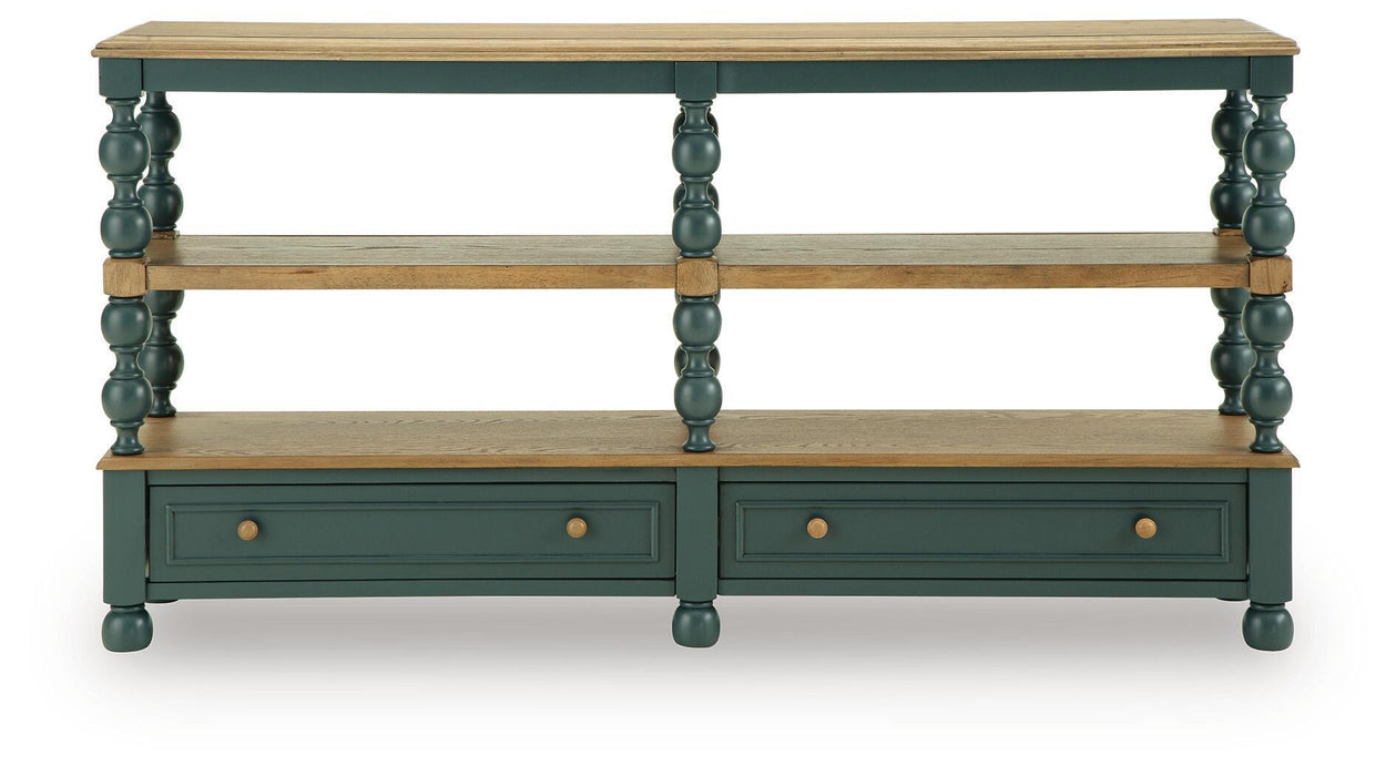 Finnworth - Console Sofa Table - Blue / Brown – Console Tables by Signature Design by Ashley® at Furniture Wholesale Plus , Nashville furniture store