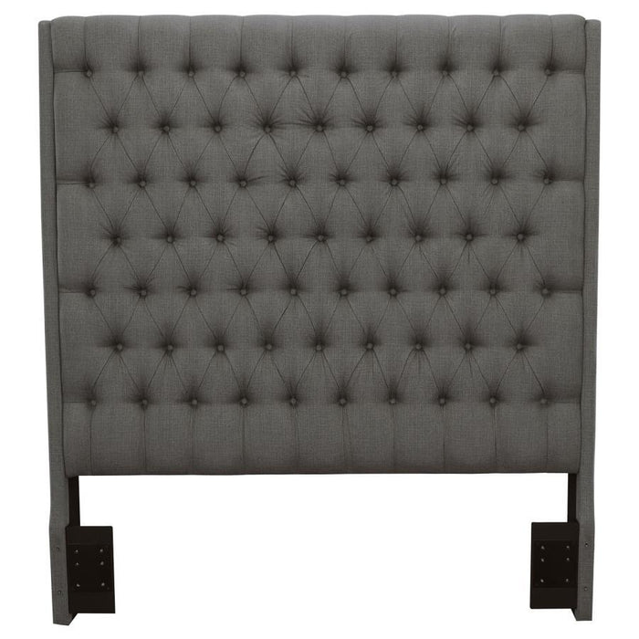 Camille - Upholstered California King Panel Headboard - Gray – Upholstered Headboards by CoasterEssence at Furniture Wholesale Plus , Nashville furniture store