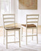 Brinfern - Barstool (Set of 2) - Brown / Antique White – Stool Sets by Signature Design by Ashley® at Furniture Wholesale Plus , Nashville furniture store