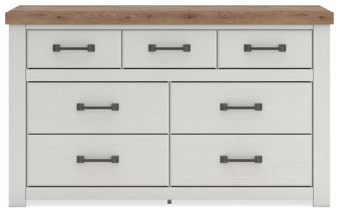 Savonport - Seven Drawer Dresser - White / Brown – Dressers by Benchcraft® at Furniture Wholesale Plus , Nashville furniture store