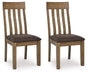 Urbinforte - Dining Upholstered Side Chair (Set of 2) - Light Brown – Chair Sets by Signature Design by Ashley® at Furniture Wholesale Plus , Nashville furniture store