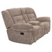 Sydney - Manual Recliner Console Loveseat - Brown – Reclining Loveseats by Steve Silver Furniture at Furniture Wholesale Plus , Nashville furniture store