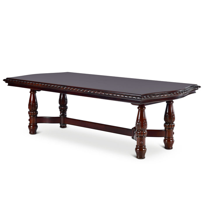 Antoinette - Ped Table With Leaf - Dark Brown – Dining Tables with Extensions by Steve Silver Furniture at Furniture Wholesale Plus , Nashville furniture store