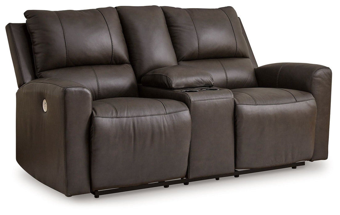Boxmere - Dbl Power Reclining Loveseat with Console - Storm – Reclining Loveseats by Signature Design by Ashley® at Furniture Wholesale Plus , Nashville furniture store