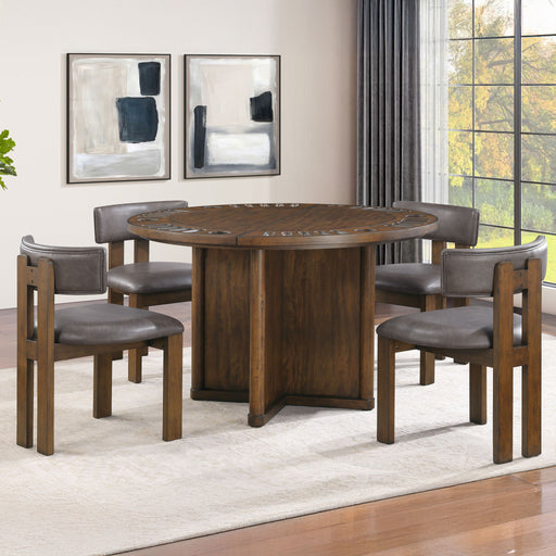 Cambridge - 6 Piece Game Set, Table, Game Top - Brown – 6 Piece Dining Room Sets by Steve Silver Furniture at Furniture Wholesale Plus , Nashville furniture store