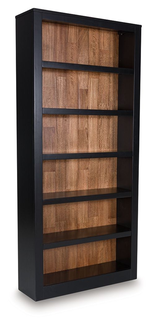 Wildenauer - Brown / Black - Bookcase - Premium Standard Bookcases from Signature Design by Ashley® - Just $408! Shop now at Furniture Wholesale Plus  We are the best furniture store in Nashville, Hendersonville, Goodlettsville, Madison, Antioch, Mount Juliet, Lebanon, Gallatin, Springfield, Murfreesboro, Franklin, Brentwood