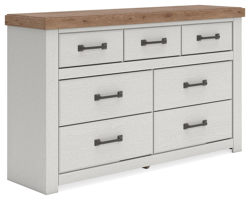 Savonport - Seven Drawer Dresser - White / Brown – Dressers by Benchcraft® at Furniture Wholesale Plus , Nashville furniture store