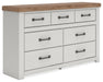 Savonport - Seven Drawer Dresser - White / Brown – Dressers by Benchcraft® at Furniture Wholesale Plus , Nashville furniture store